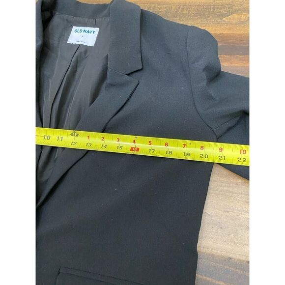 Old Navy Career Black Balzer Preppy Shoulder Pads Two Front Buttons Size M - Picture 8 of 8